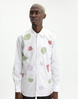 Comme Des Garcons Shirt Cut Out Tartan White