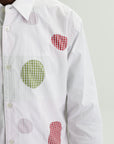 Comme Des Garcons Shirt Cut Out Tartan White
