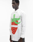 Comme Des Cargcons Shirt Strawberry White