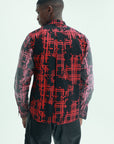 Comme Des Garcons Shirt Double Sleeve Graphic Print Black-Red