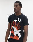 Comme Des Garcons Crew Bird Print Black-White-Orange