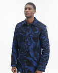 Massimo Sabbadin Shirt Allover Rose Print Blue