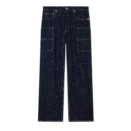 Kenzo Cargo Jeans Weave Denim Blue-AL Capone Premium