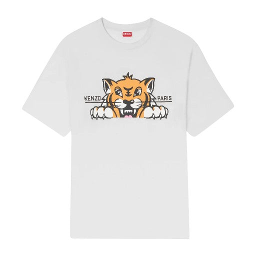 Kenzo T-Shirt Happy Tiger Oversized Off White-AL Capone Premium
