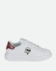 Karl Lagerfeld Sneaker Kl563 Kapri Nft Lo Lace White Leather-Burgundy