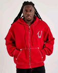 True Religion Hoodie Hs Paint Cinched Big T Up Trv Red