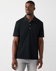 True Religion Golfer Old English Pique Jet Black