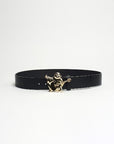 True Religion Belt Gold Buddha Belt Jet Black