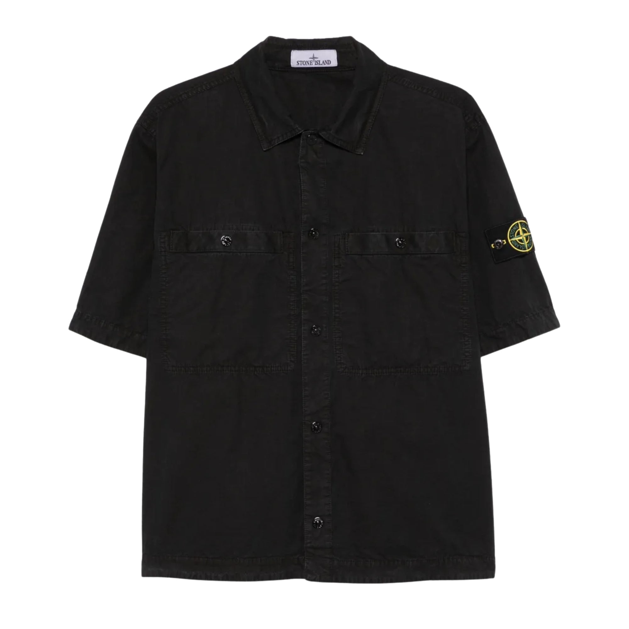 Stone Island Shirt Sleeve Logo Black-AL Capone Premium