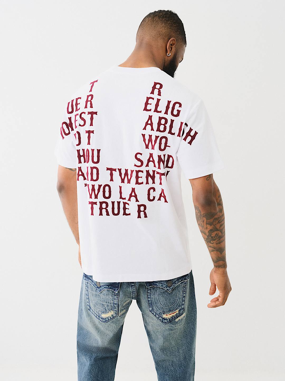 True Religion Western Flock T-Shirt Optic White-AL Capone Premium
