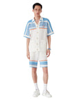 Casablanca Shorts Tennis Crochet Blue-White