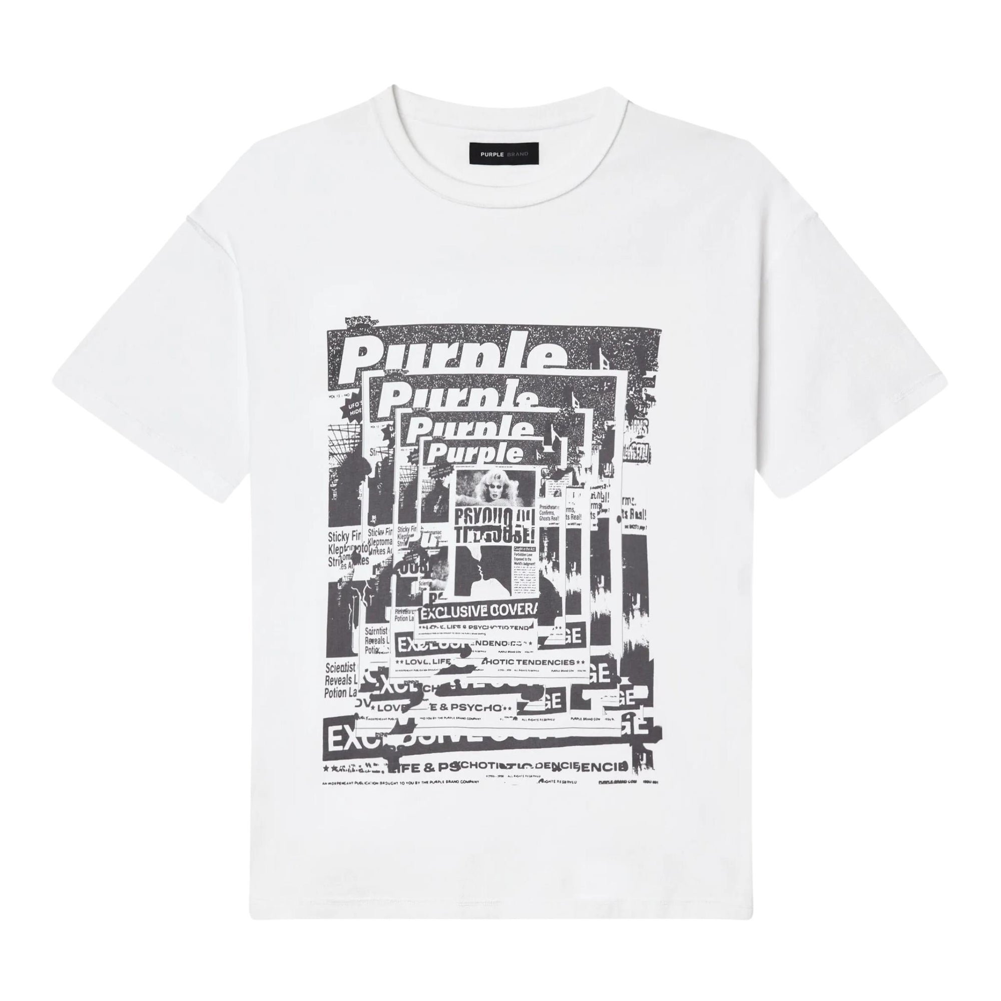 Purple T-Shirt Tabloids Logo White-AL Capone Premium