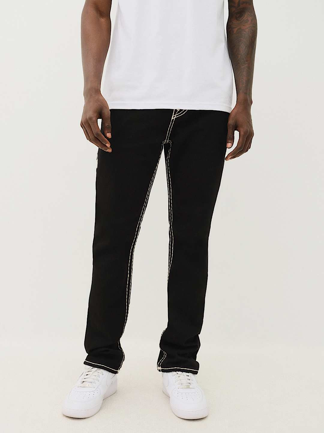 True Religion Jeans Ricky Super T Flap 34In 2Sb Body Rinse Black