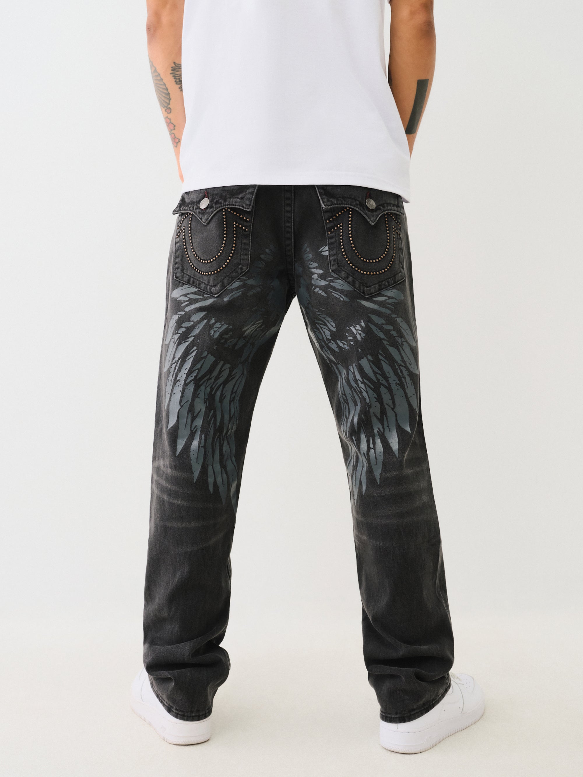 True Religion Studded Hs Ricky Sn Flp Printd Chantey Black Wash