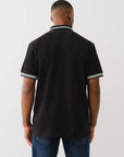 True Religion Ss Buddha Patch Polo Jet Black