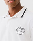 True Religion Ss Buddha Patch Polo Optic White