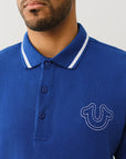 True Religion Ss Buddha Patch Polo Mazarine Blue