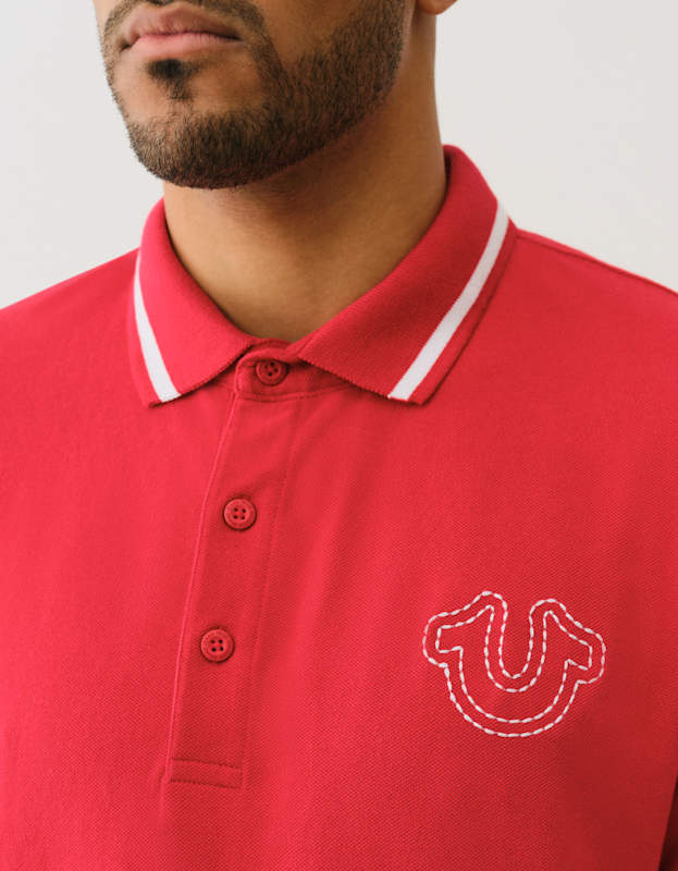 True Religion Ss Buddha Patch Polo Trv Red - AL Capone Premium