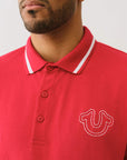 True Religion Ss Buddha Patch Polo Trv Red
