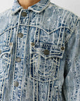 True Religion Ovr Dtrs Jacqrd Ropestitch Jkt City Lights Light Wash