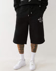 True Religion Long Sweatshorts Jet Black