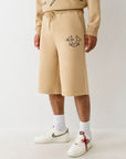 True Religion Long Sweatshorts Travertine