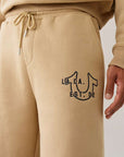 True Religion Long Sweatshorts Travertine