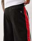 True Religion Snap Off Baggy Track Pants Jet Black