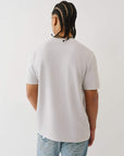 True Religion Ss Pique Mineral Patch Henley Quiet Grey