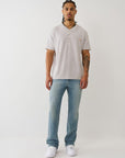 True Religion Ss Pique Mineral Patch Henley Quiet Grey