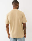 True Religion Ss Pique Mineral Patch Henley Travertine