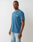 True Religion Ss Pique Mineral Patch Henley Midnight
