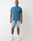 True Religion Ss Pique Mineral Patch Henley Midnight