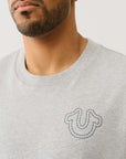 True Religion Ss Puff Stitch Tee Heather Grey