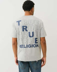 True Religion Ss Puff Stitch Tee Heather Grey