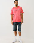 True Religion Ss Embro Arch Logo Tee Trv Red
