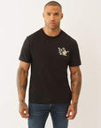 True Religion Ss Crinkle Paint Tee Jet Black