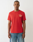 True Religion Ss Crinkle Paint Tee Trv Red