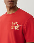 True Religion Ss Crinkle Paint Tee Trv Red