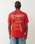 True Religion Ss Crinkle Paint Tee Trv Red