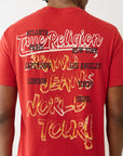 True Religion Ss Crinkle Paint Tee Trv Red