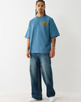 True Religion Ss Flock Oversized Tee Midnight Blue