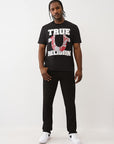 True Religion T-Shirt Terry Applique Jet Black