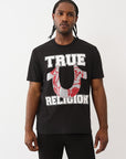True Religion T-Shirt Terry Applique Jet Black