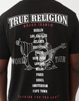 True Religion T-Shirt Ss Flock Buddha Jet Black