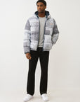 True Religion Jacket Bandana Puffer Grey Blue