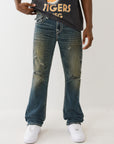 True Religion Ricky Super T Flap 34In Menswear Dark Wash With Rips