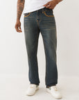 True Religion Jeans Super Flatlock Ricky Flap 34In Greenland Dark Wash