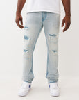 True Religion Jeans Stacked Rocco Big T Nf Travel Breeze Lt Wash W/ Rips