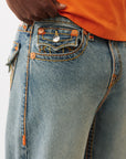 True Religion Jeans Vinny Super T Flap 34In Kelp Medium Wash